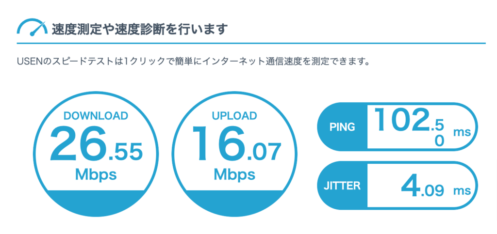 NordVPNに接続した速度