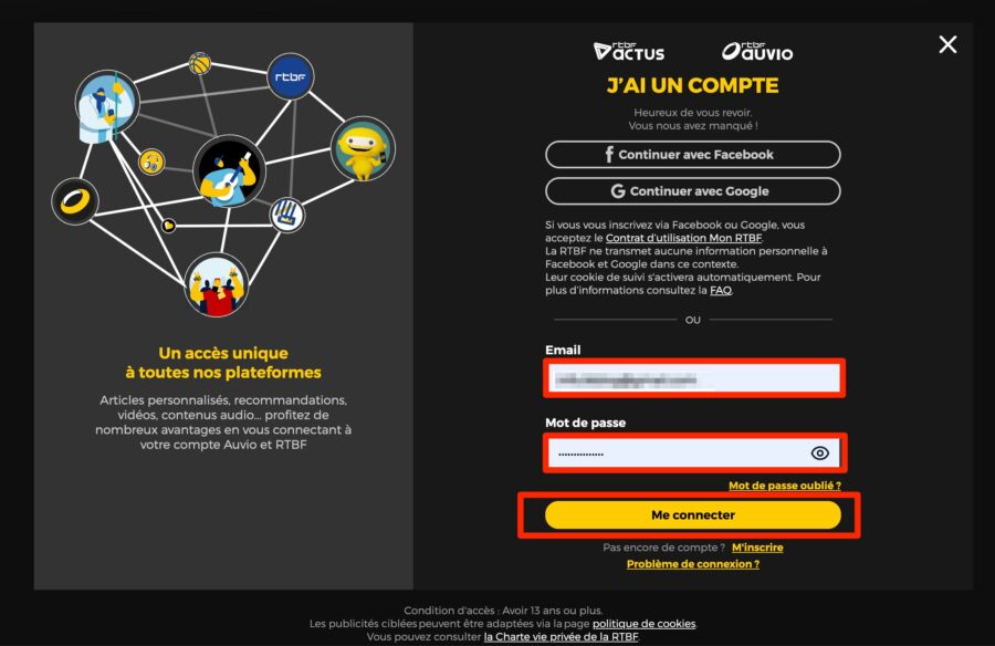 先ほど登録したメールアドレスとパスワードを入力