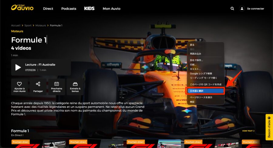 右クリックから日本語に翻訳するとわかりやすくなります