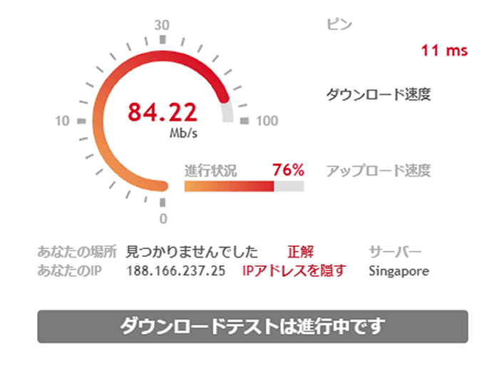 ブロードバンドスピードテスト