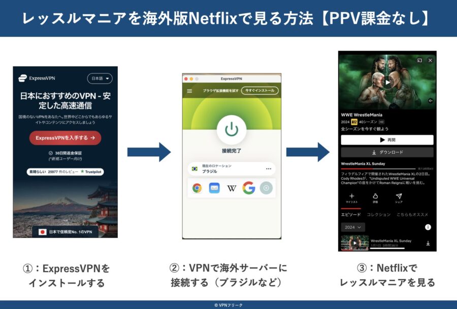 レッスルマニア41をVPNで視聴する方法