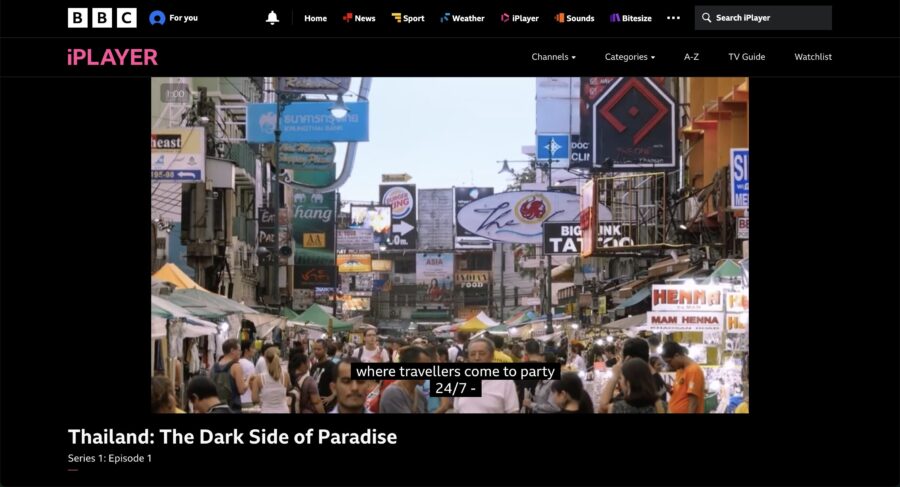BBC iPlayerで動画を視聴できました