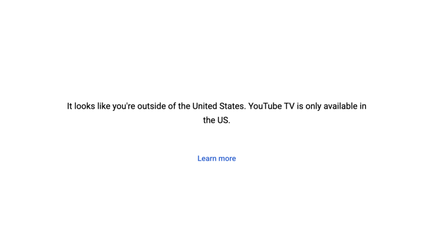 YouTube TVのエラー表示画面