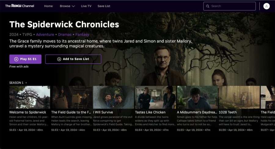 VPNでアメリカサーバーに繋いだら、Roku Channelを見れました