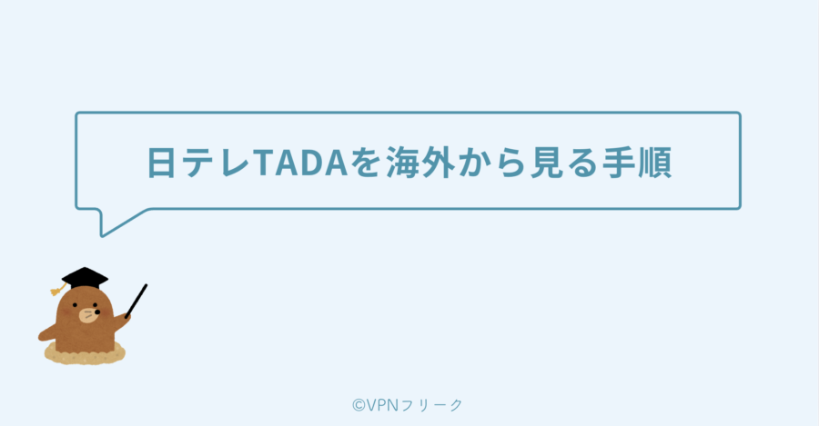 【超簡単】VPNで日テレTADAを海外から見る手順