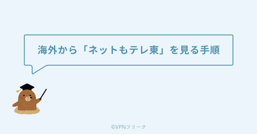 【簡単5分】海外から「ネットもテレ東」を見る手順