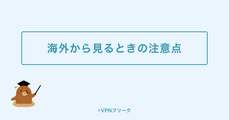VPNを使って海外から見るときの注意点