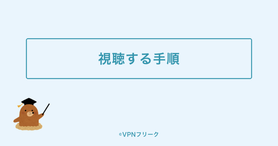 海外からTELASAを視聴する手順を示す装飾画像