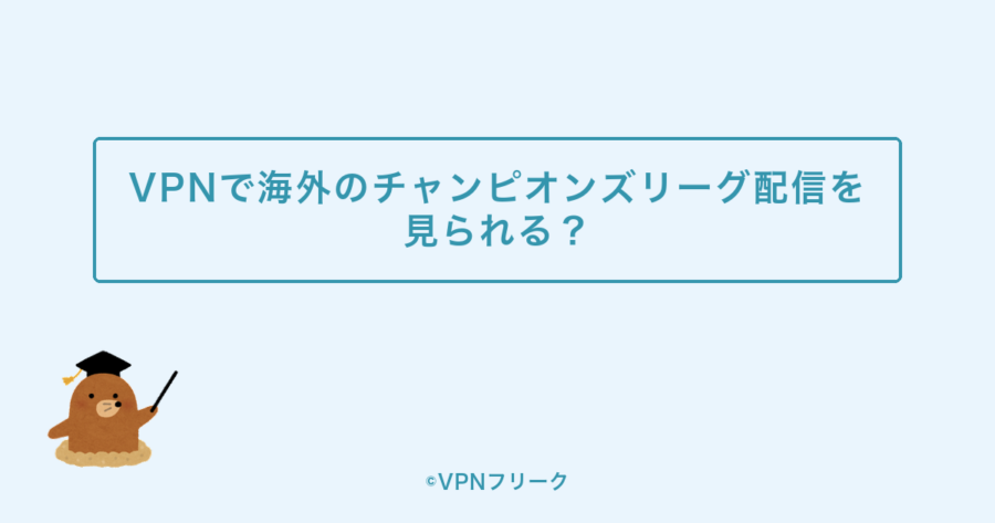 VPNで海外のチャンピオンズリーグ配信を見られる?