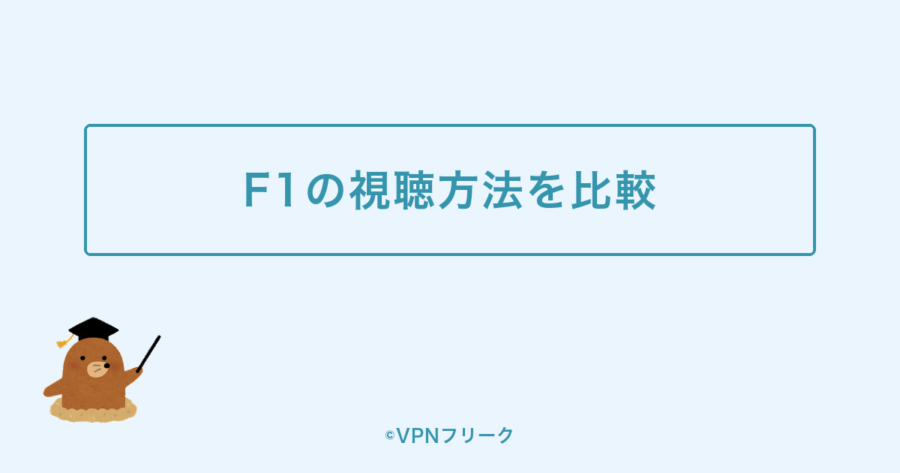 F1の視聴方法を比較する図解画像