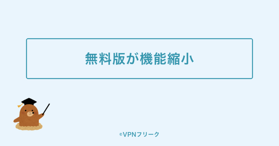TunnelBear無料版が機能縮小されたことを示す図解画像