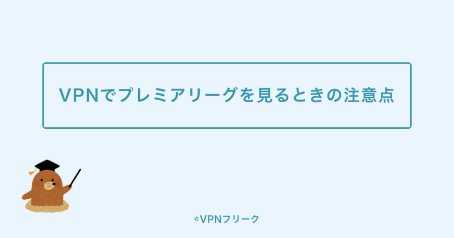 VPNでプレミアリーグを見るときの注意点
