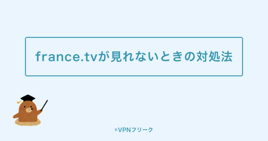 france.tvが見れないときの対処法