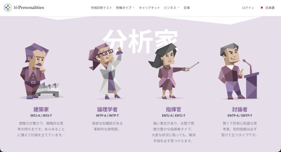 16Personalities（MBTI性格診断）
