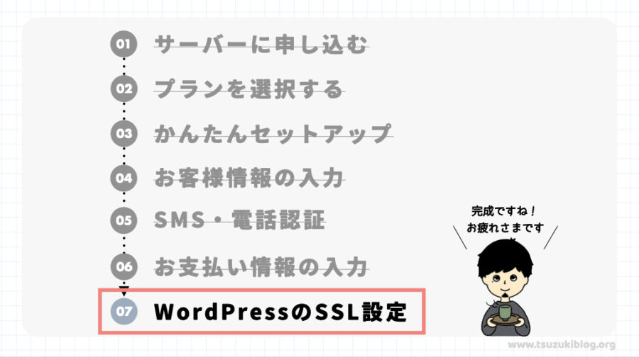 手順⑦：WordPressのSSL設定をする