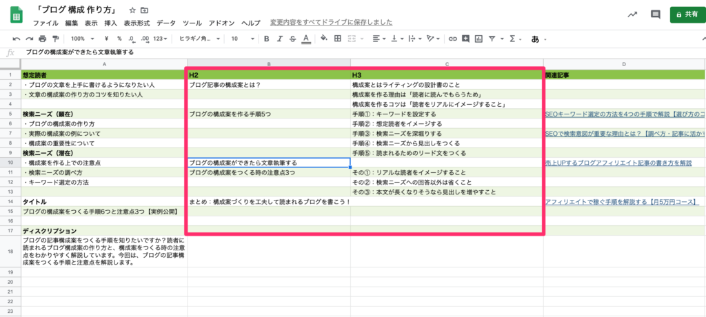 見出し設定